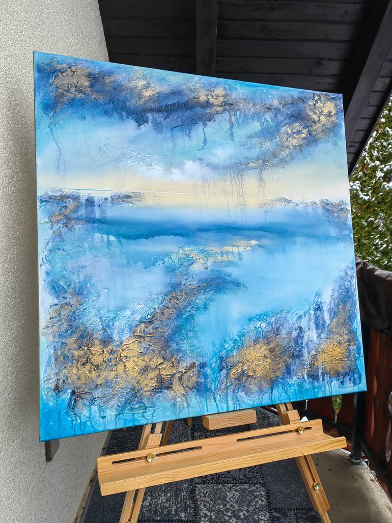 Original Abstract Seascape Painting by Vera Hoi