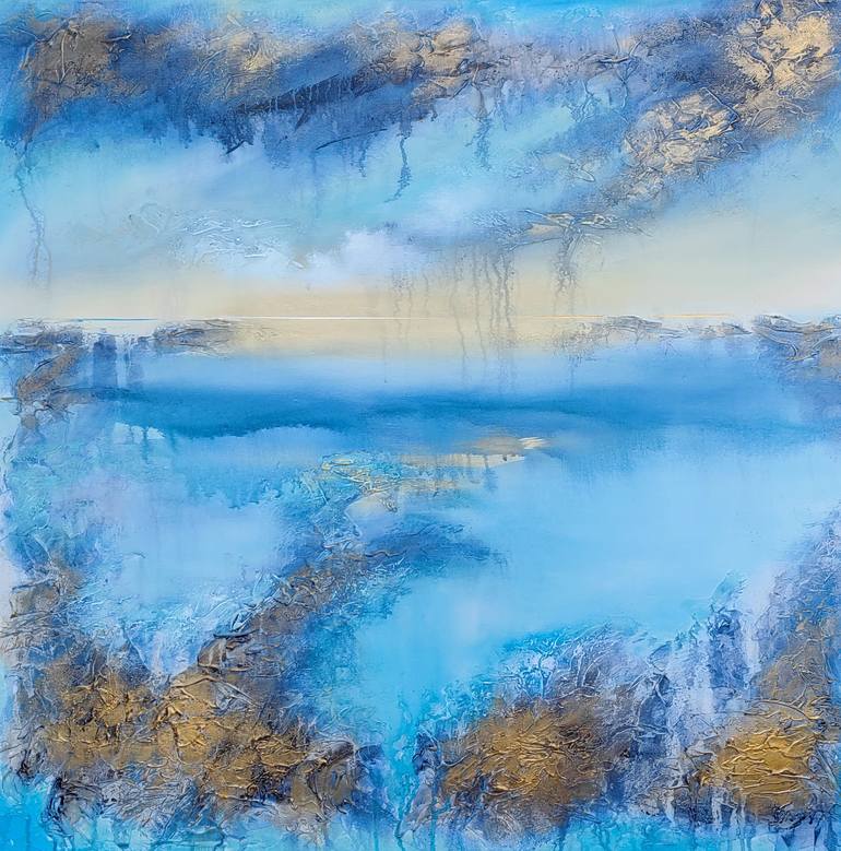 Original Abstract Seascape Painting by Vera Hoi