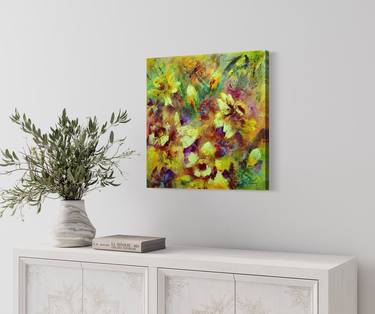 Original Abstract Floral Paintings by Vera Hoi