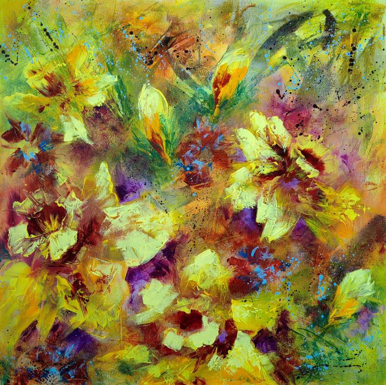 Original Floral Painting by Vera Hoi