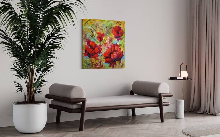 Original Abstract Floral Painting by Vera Hoi