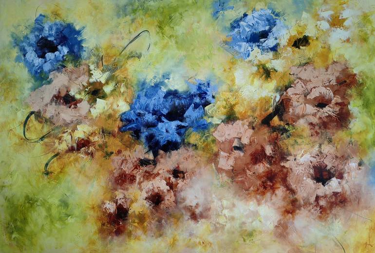 Original Abstract Floral Painting by Vera Hoi