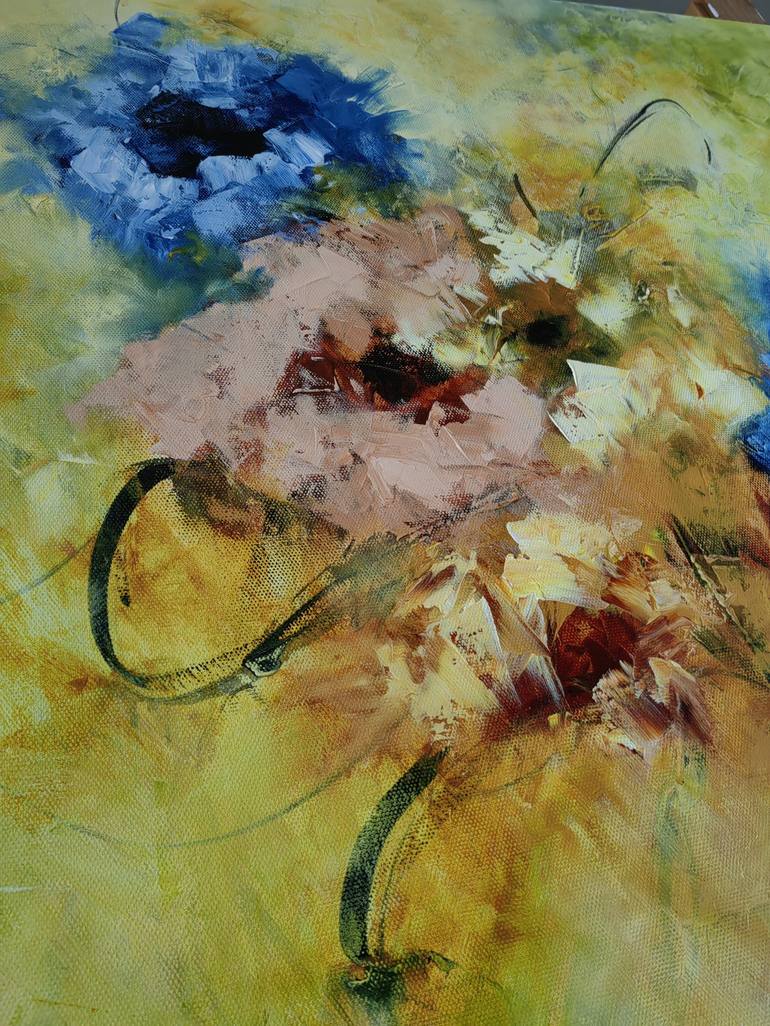 Original Abstract Floral Painting by Vera Hoi