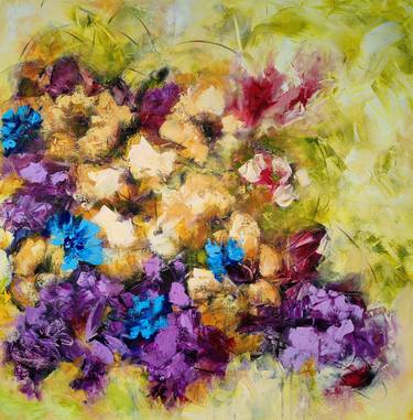 Original Abstract Floral Paintings by Vera Hoi