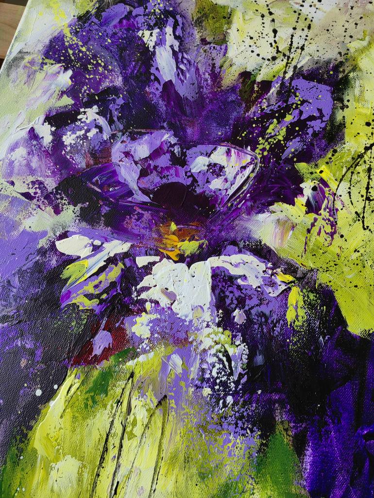 Original Abstract Floral Painting by Vera Hoi