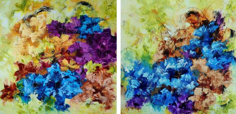 Original Abstract Floral Painting by Vera Hoi