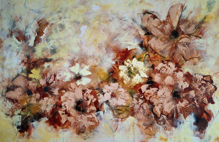 Original Abstract Floral Painting by Vera Hoi