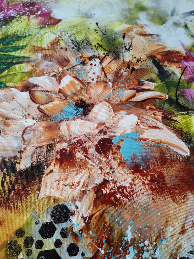 Original Abstract Floral Painting by Vera Hoi