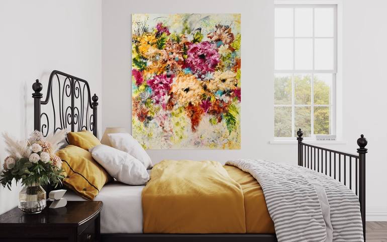 Original Abstract Floral Painting by Vera Hoi