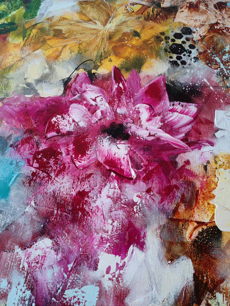 Original Abstract Floral Painting by Vera Hoi