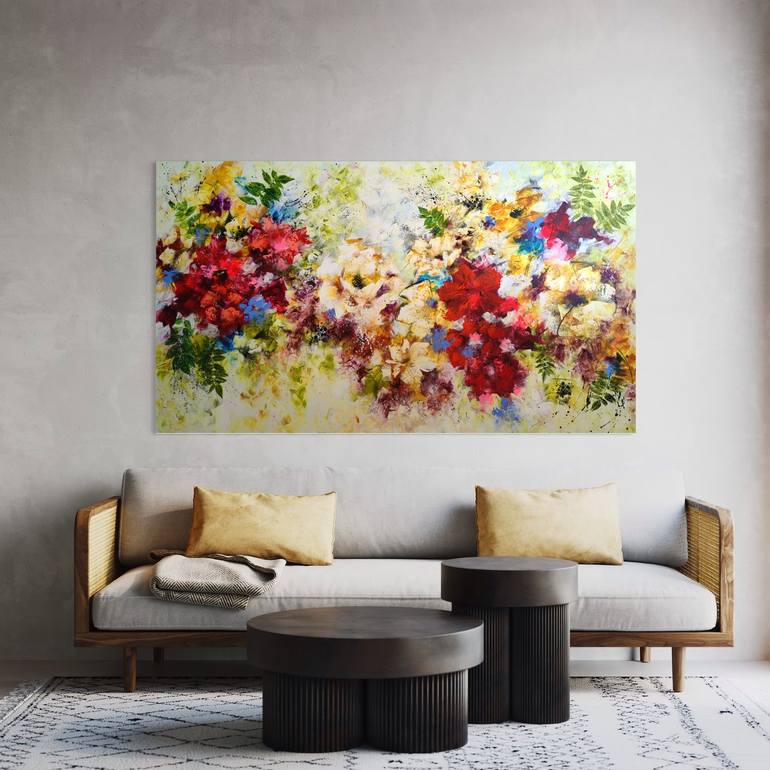 Original Abstract Floral Painting by Vera Hoi