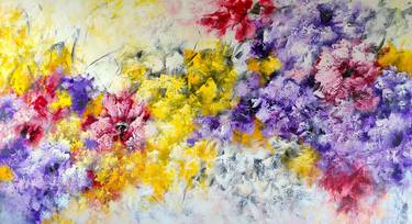 Print of Abstract Floral Paintings by Vera Hoi