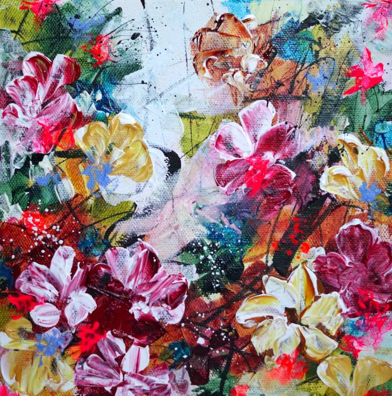 Original Abstract Floral Painting by Vera Hoi