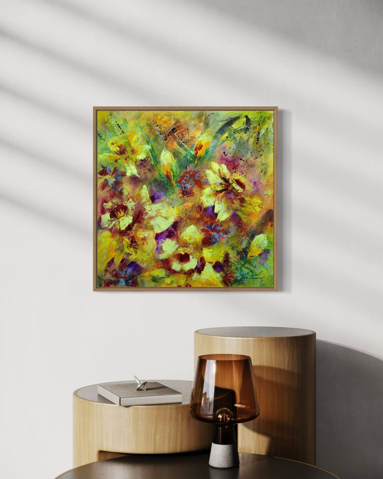 Original Abstract Floral Painting by Vera Hoi