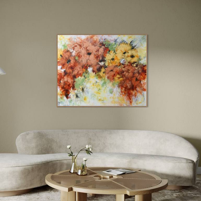 Original Abstract Floral Painting by Vera Hoi