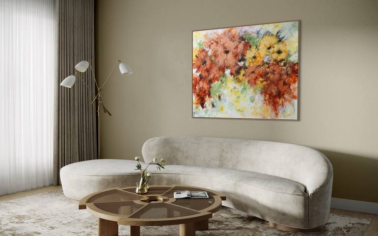 Original Abstract Floral Painting by Vera Hoi
