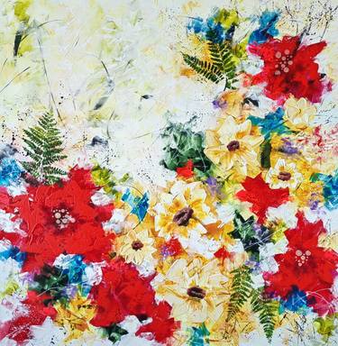 Print of Abstract Floral Paintings by Vera Hoi