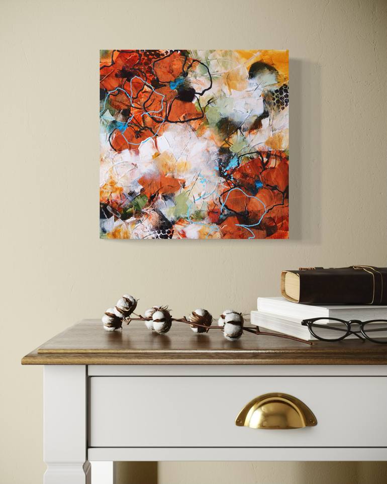 Original Abstract Floral Painting by Vera Hoi