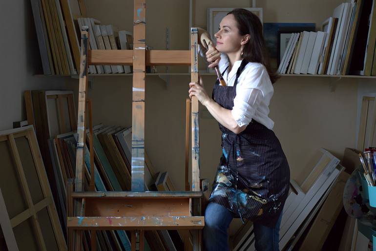 Original Abstract Floral Painting by Vera Hoi