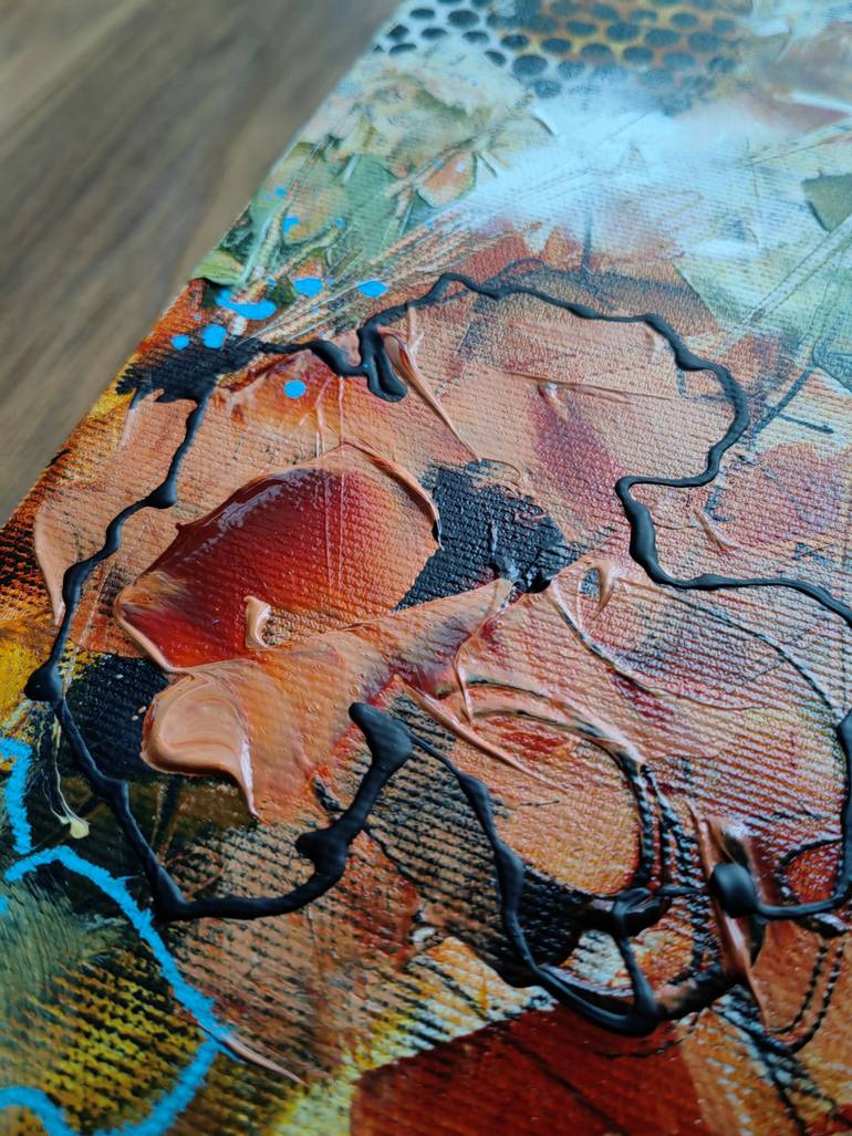 Original Abstract Floral Painting by Vera Hoi