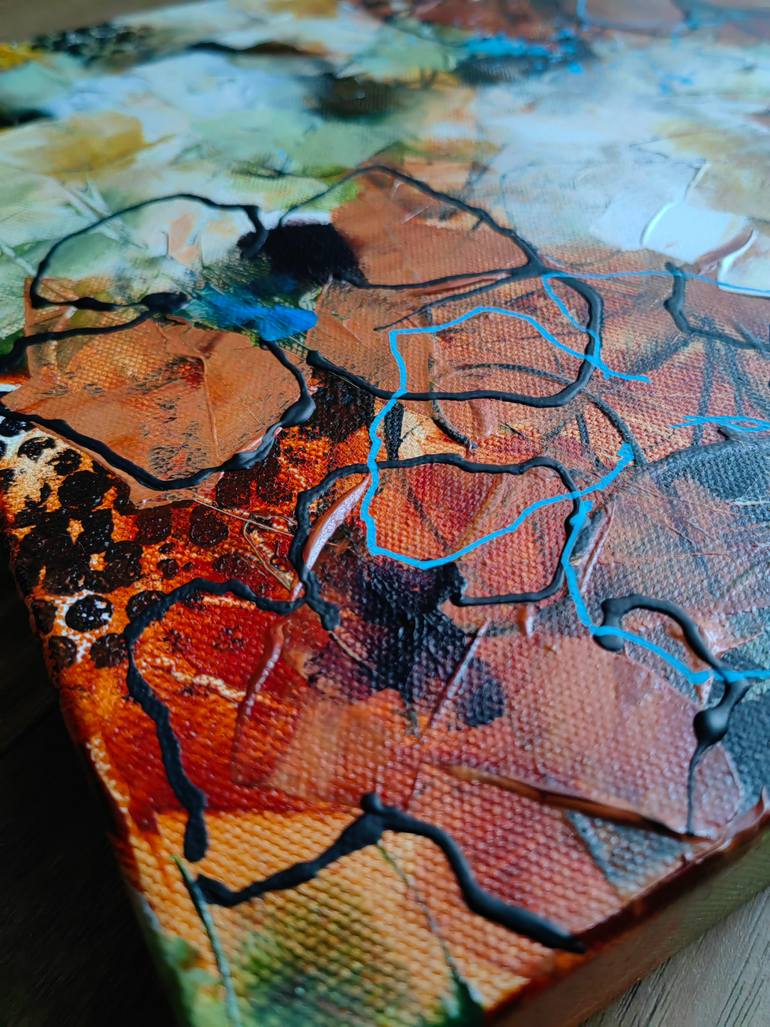 Original Abstract Floral Painting by Vera Hoi