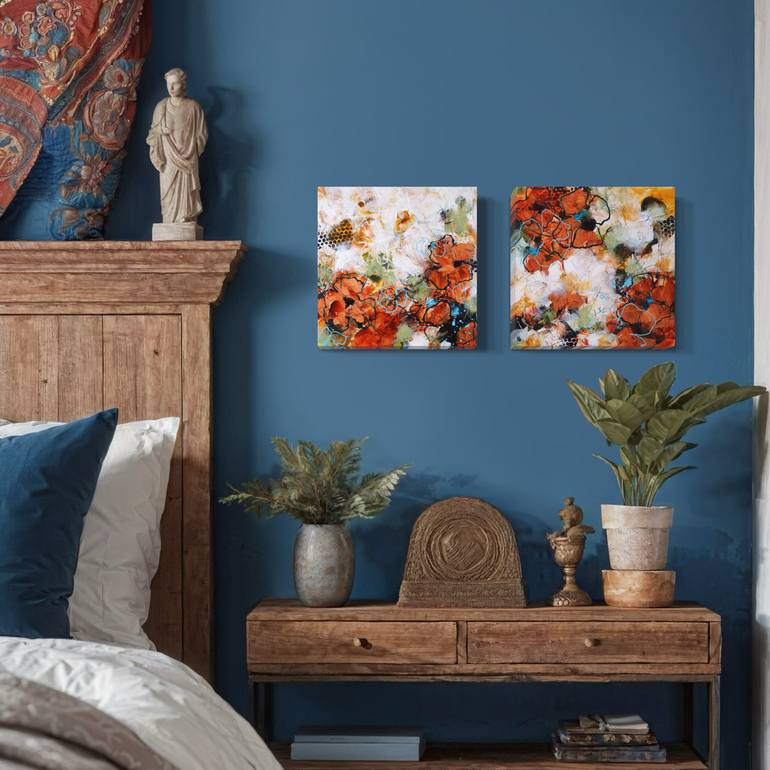 Original Abstract Floral Painting by Vera Hoi