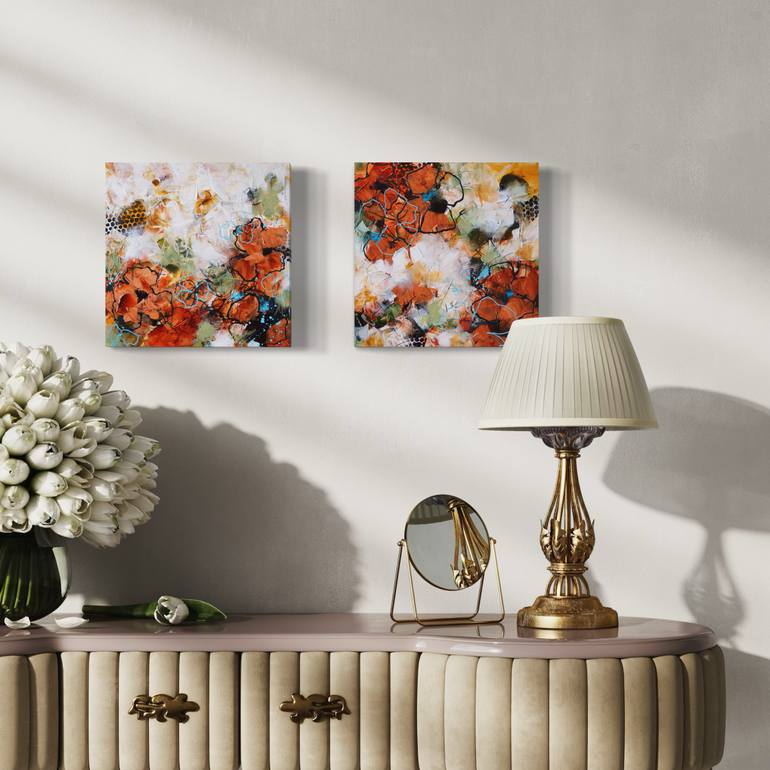 Original Abstract Floral Painting by Vera Hoi