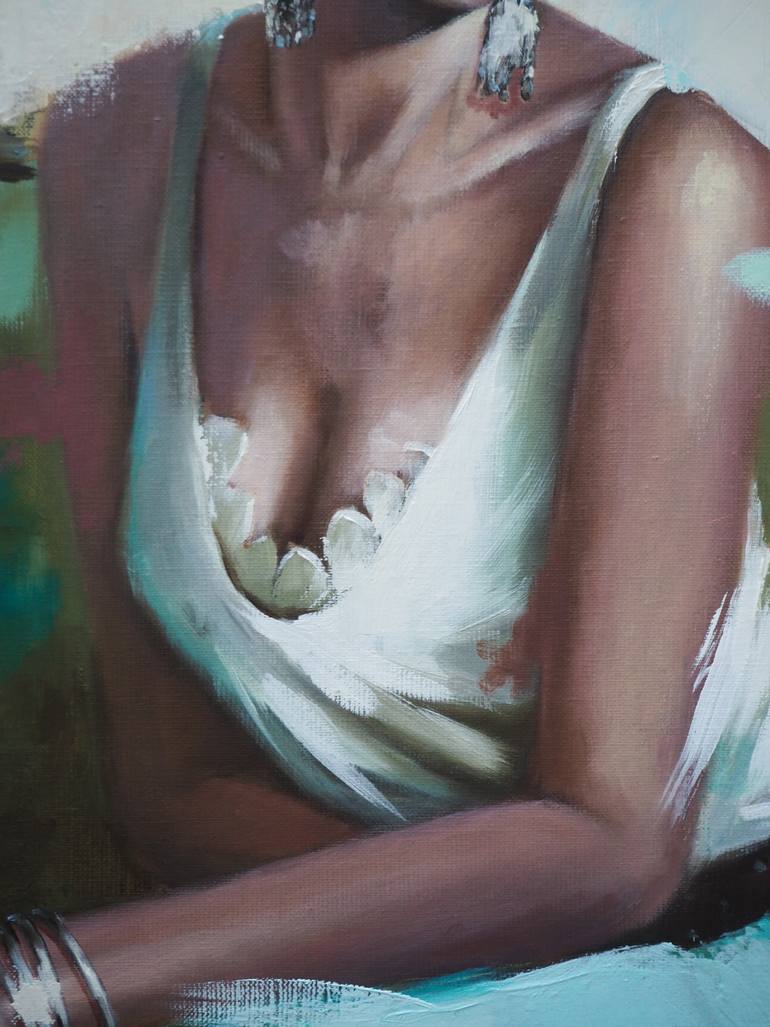 Original Figurative Women Painting by Sylvie  Julkowski-Egard