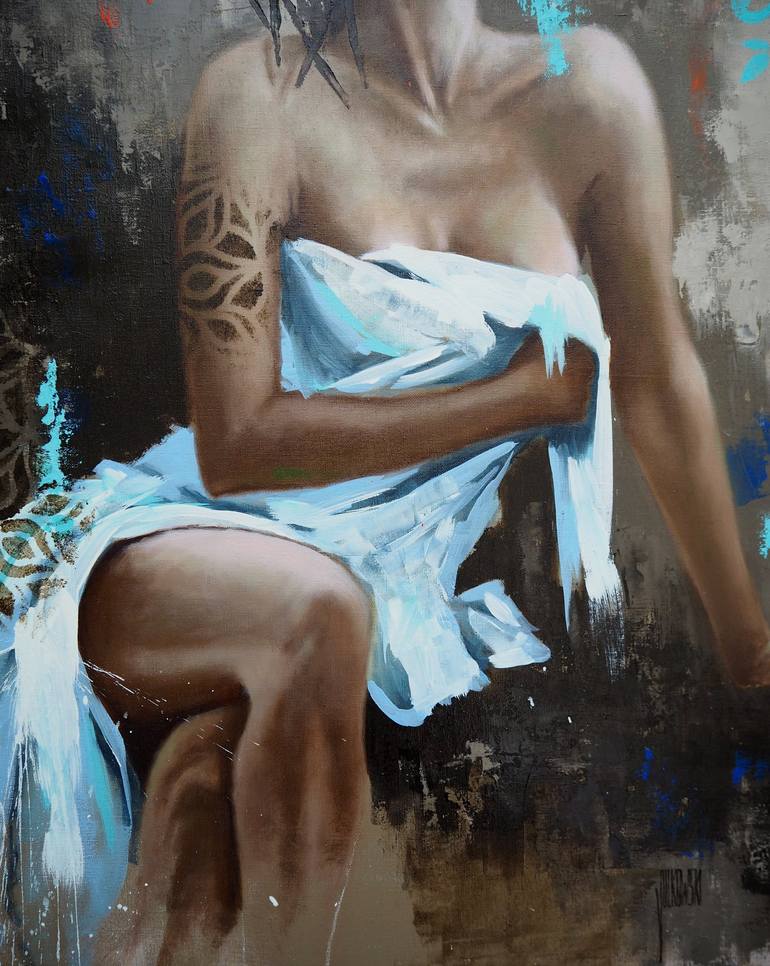 Original Figurative Women Painting by Sylvie  JULKOWSKI-EGARD