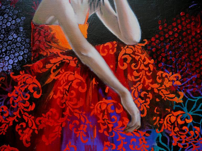 Original Figurative Women Painting by Sylvie  JULKOWSKI-EGARD