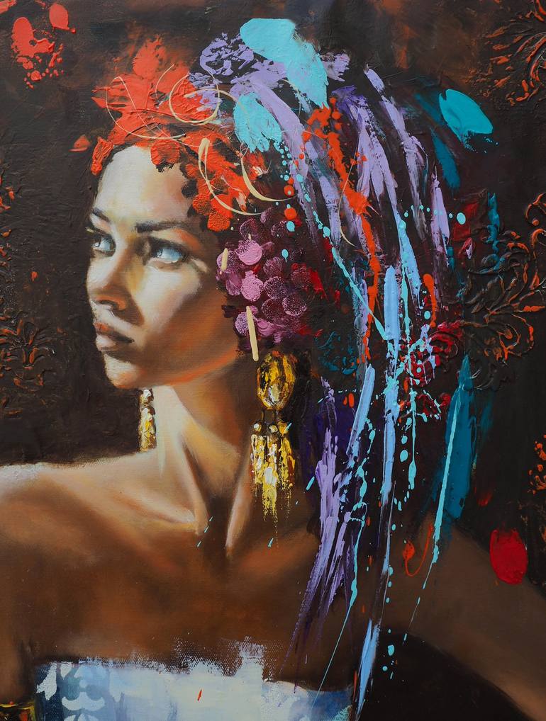 Original Women Painting by Sylvie  JULKOWSKI-EGARD