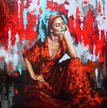 Original Figurative Women Paintings by Sylvie  JULKOWSKI-EGARD