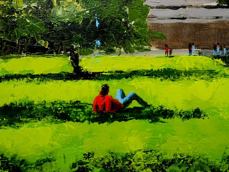 Original Figurative Cities Painting by Sylvie  Julkowski-Egard