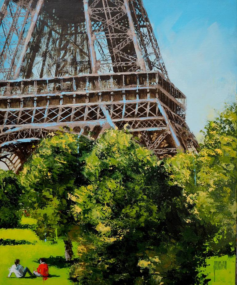 Original Figurative Cities Paintings by Sylvie  Julkowski-Egard