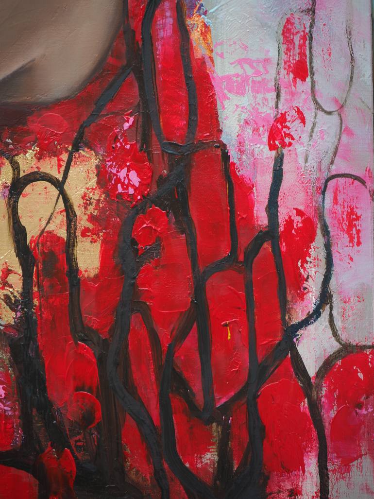 Original Abstract Women Painting by Sylvie  Julkowski-Egard