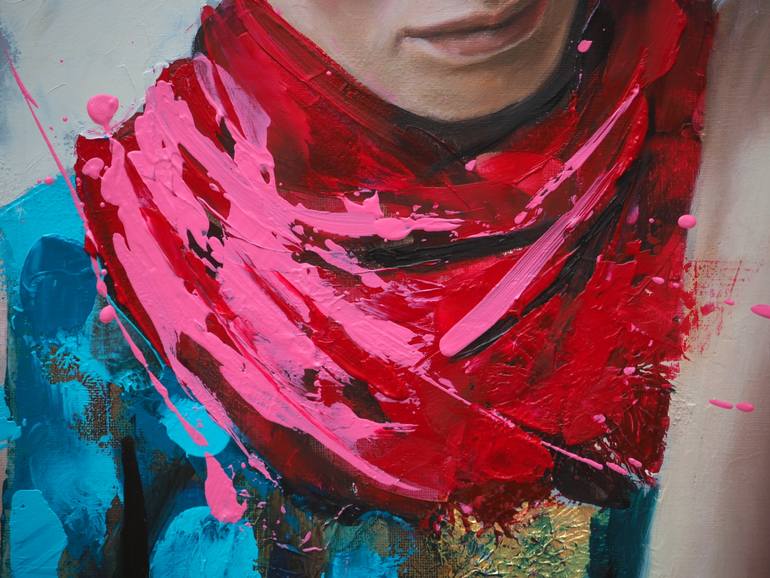 Original Abstract Women Painting by Sylvie  Julkowski-Egard