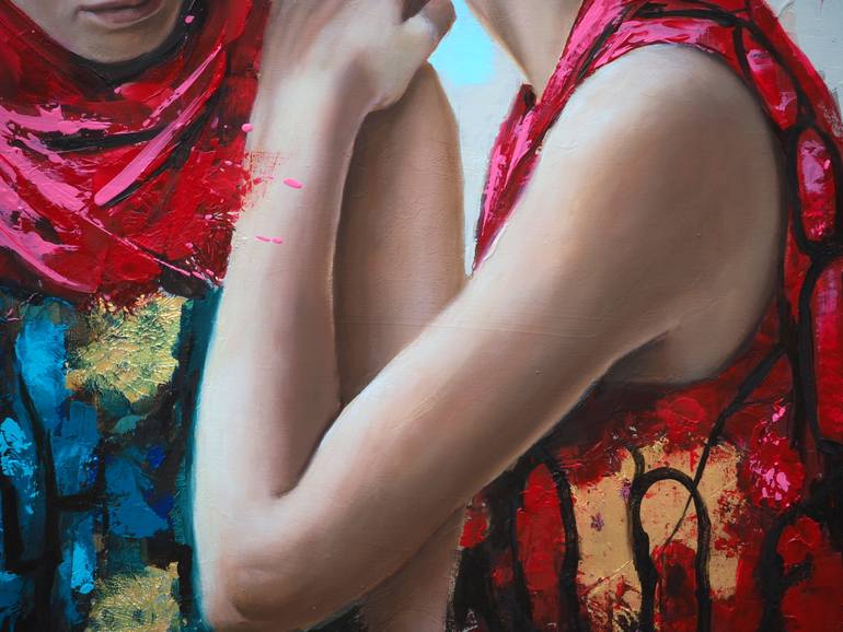 Original Abstract Women Painting by Sylvie  Julkowski-Egard