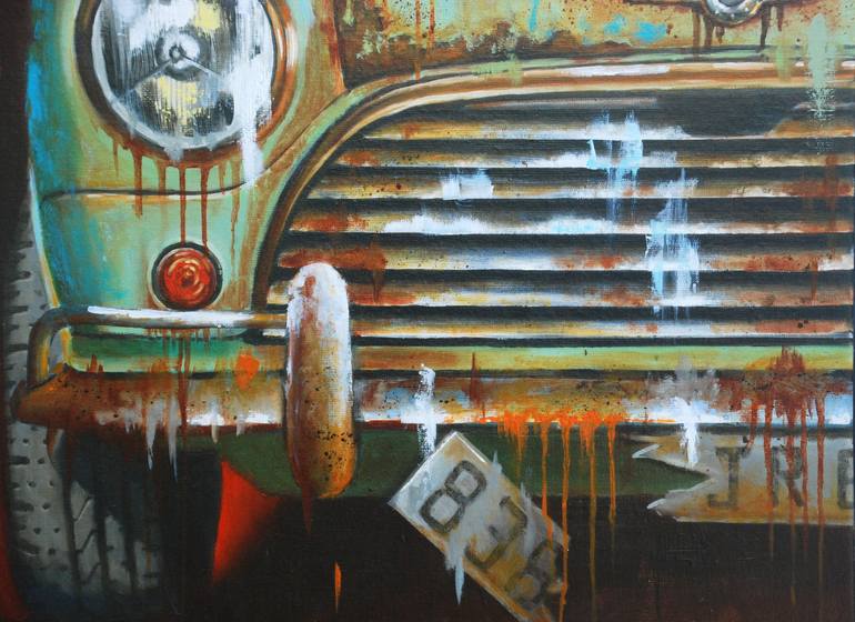 Original Automobile Painting by Sylvie  JULKOWSKI-EGARD