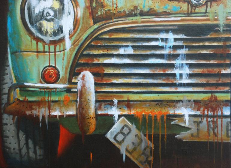 Original Figurative Automobile Painting by Sylvie  JULKOWSKI-EGARD