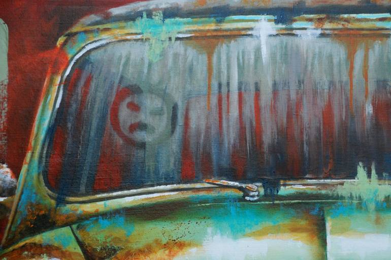 Original Automobile Painting by Sylvie  JULKOWSKI-EGARD