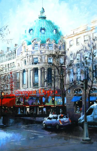 Original Figurative Cities Paintings by Sylvie JULKOWSKI-EGARD