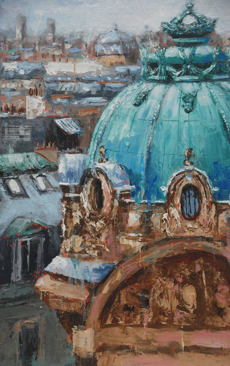 Original Figurative Cities Painting by Sylvie  JULKOWSKI-EGARD