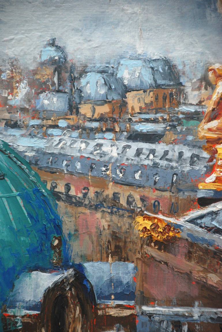 Original Figurative Cities Painting by Sylvie  JULKOWSKI-EGARD