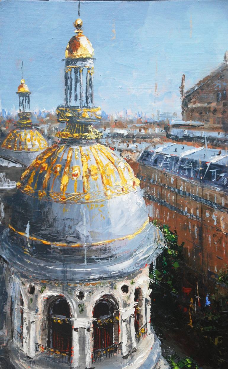 Original Expressionism Cities Painting by Sylvie  JULKOWSKI-EGARD