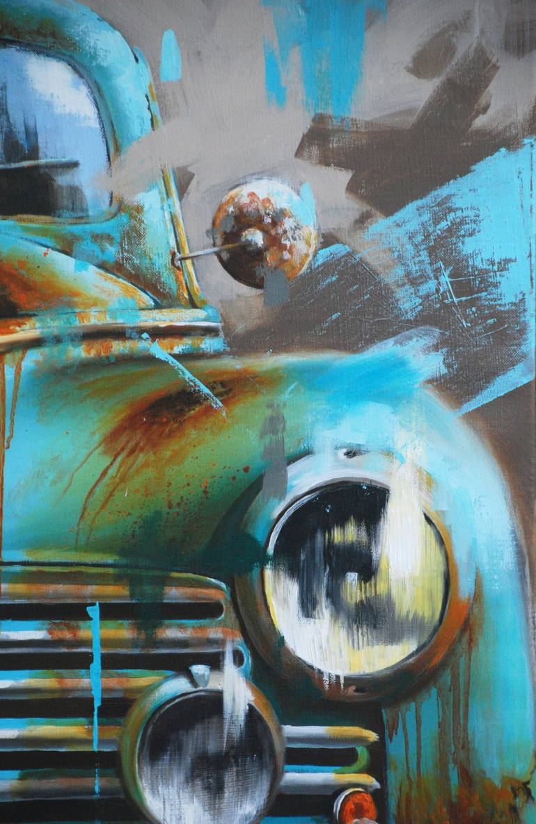 Original Figurative Car Painting by Sylvie  JULKOWSKI-EGARD