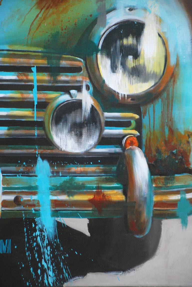 Original Figurative Car Painting by Sylvie  JULKOWSKI-EGARD