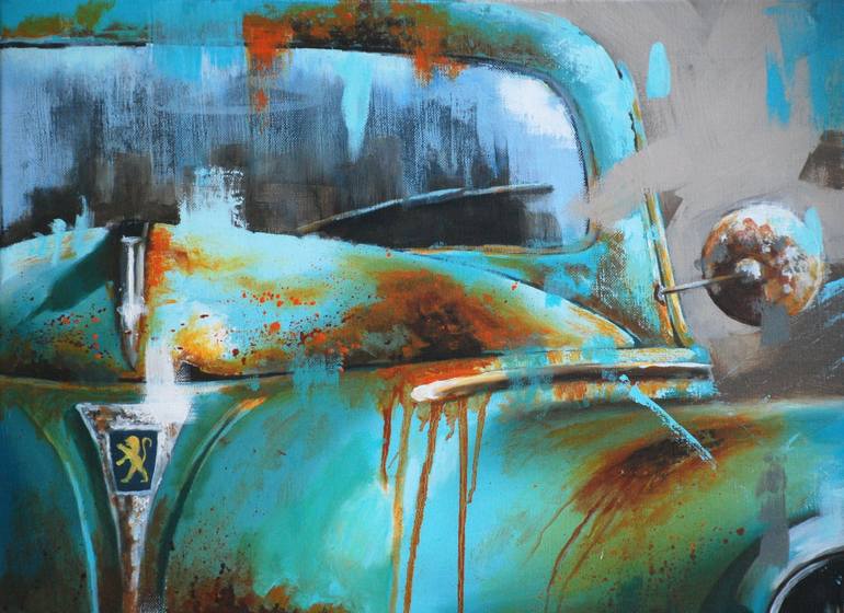 Original Figurative Car Painting by Sylvie  JULKOWSKI-EGARD