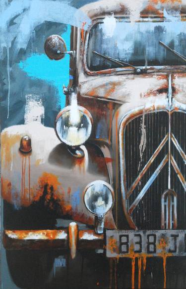 Original Figurative Automobile Paintings by Sylvie JULKOWSKI-EGARD