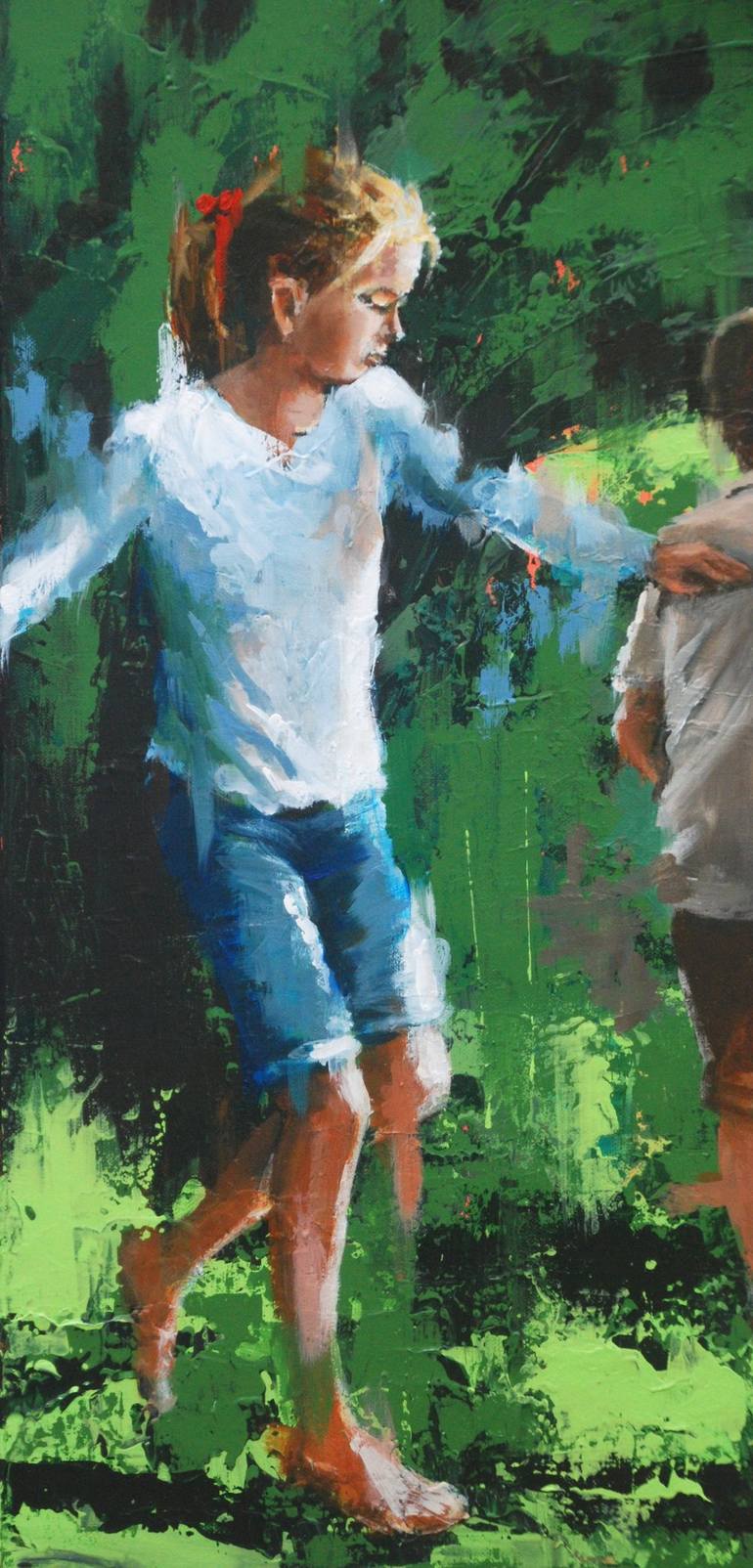 Original Figurative Children Painting by Sylvie  JULKOWSKI-EGARD