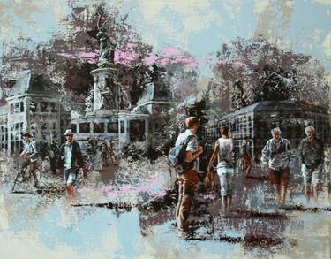 Original Figurative Cities Paintings by Sylvie JULKOWSKI-EGARD